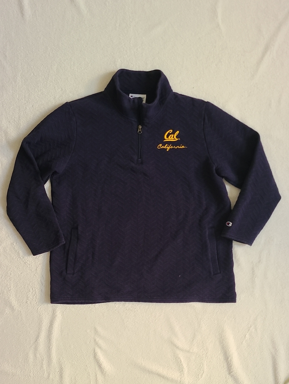 Champion Cal Bears UC Berkeley 1/4 Zip Sweater Navy Women’s XL NCAA University